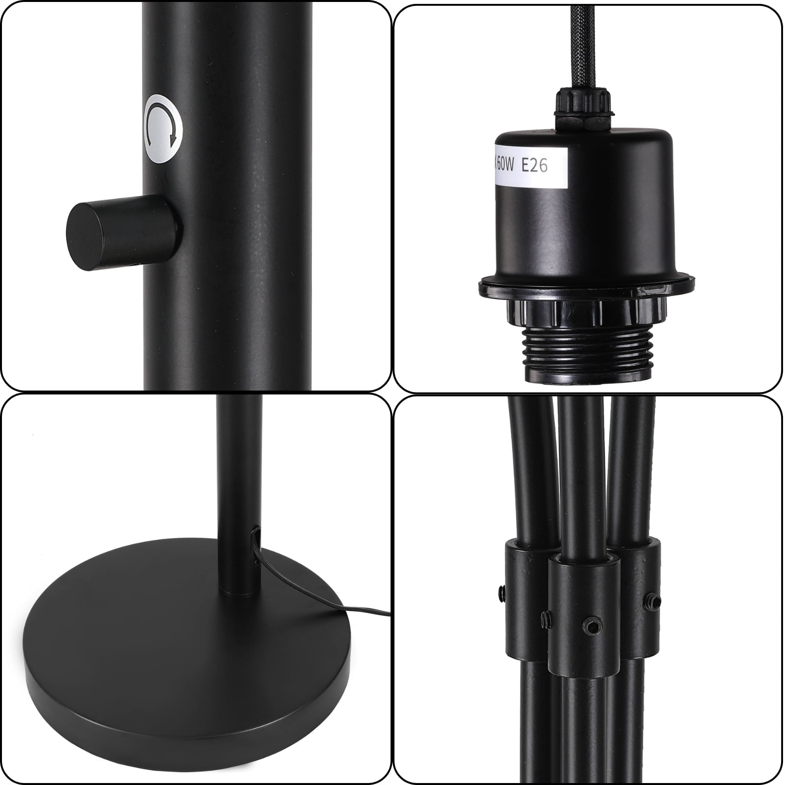 Cozylumi™ 3 Lights Floor Lamp for Living Room, 78" Tall Standing Lamp with Hanging Drum