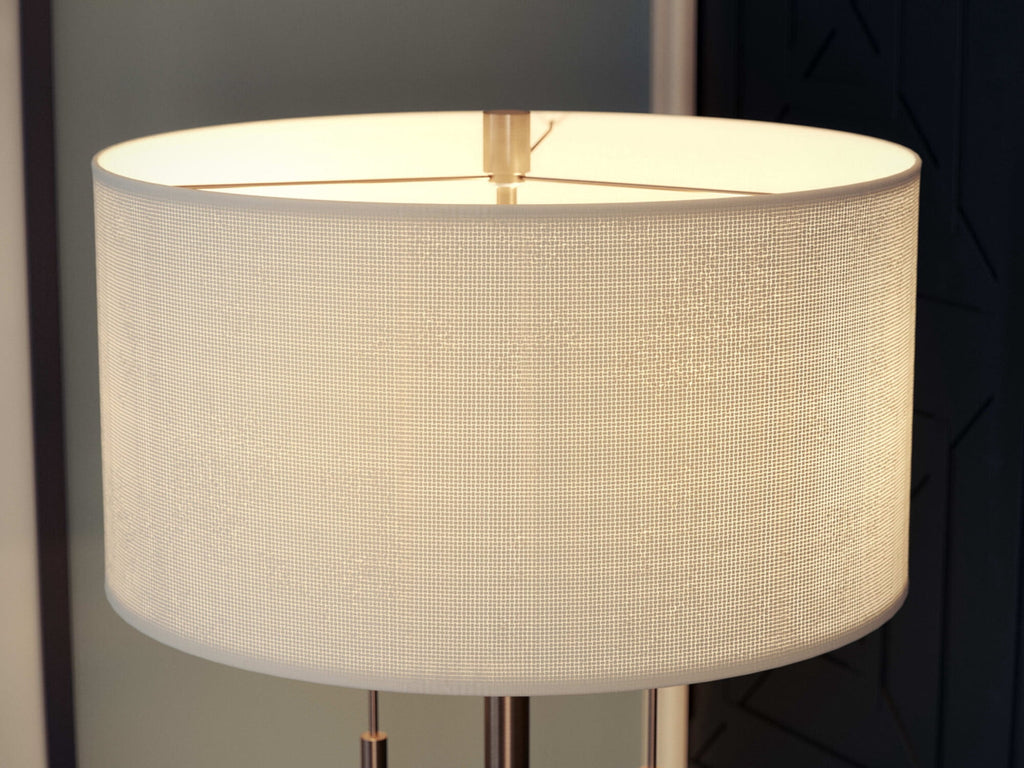 Cozylumi™ Stowe 61'' Floor Lamp with White Fabric Drum Shade Transitional Floor Light