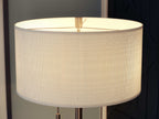 Cozylumi™ Stowe 61'' Floor Lamp with White Fabric Drum Shade Transitional Floor Light