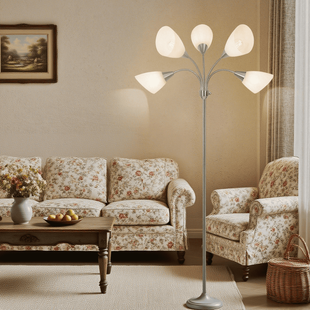 Cozylumi™ HonoDing Adjustable Gooseneck Floor Lamp with Matte White Acrylic Shade, 68