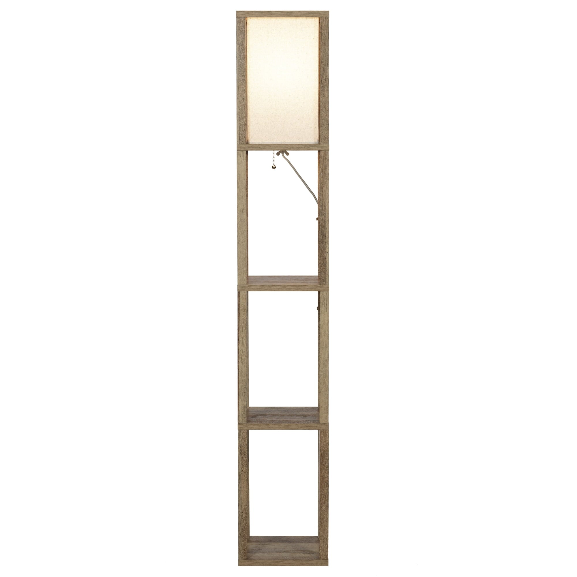 Cozylumi™ 62.25" Modern Pull Chain Weathered Floor Lamp with Natural Square Shade
