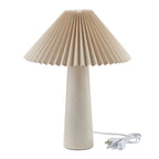 Cozylumi™ 18"in Ribbed Ceramic Table Lamp with Ivory Pleated Shade