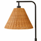 Cozylumi™ 70" Metal Floor Lamp with Natural Woven Rattan Shade