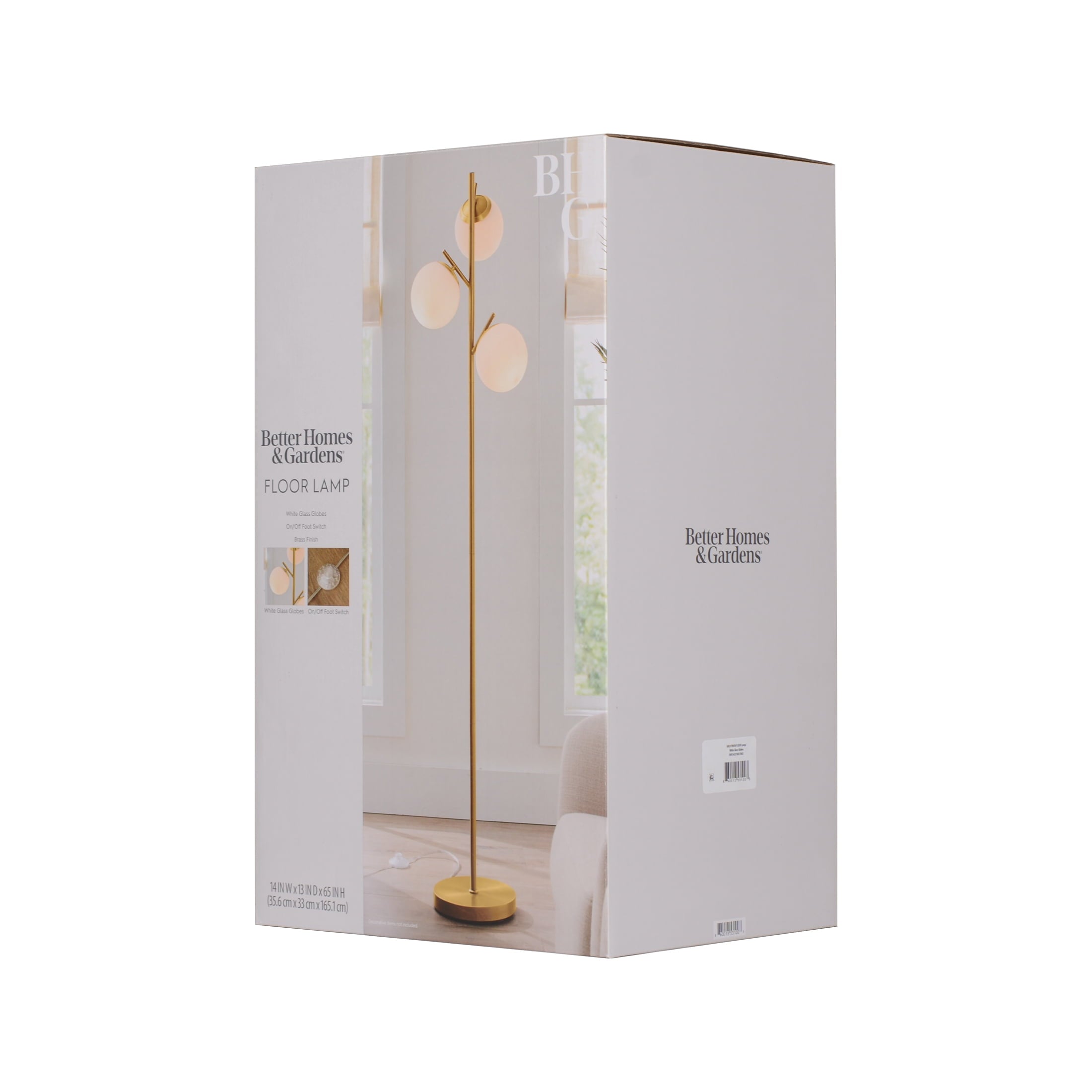 Cozylumi™ 3-Globe Freestanding Floor Lamp, 65 in, Frosted Glass Shades, Foot Switch