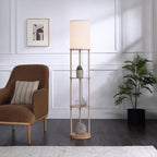 Cozylumi™ 62 in Farmhouse Light Wood Floor Lamp