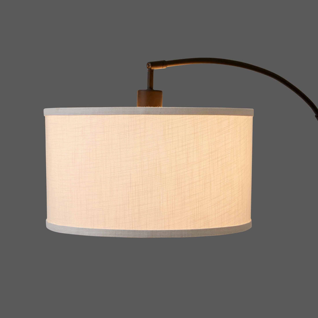 Cozylumi™ Michelle 71-Inch Metal Arc Floor Lamp with White Fabric Shade and 3-Way Switch