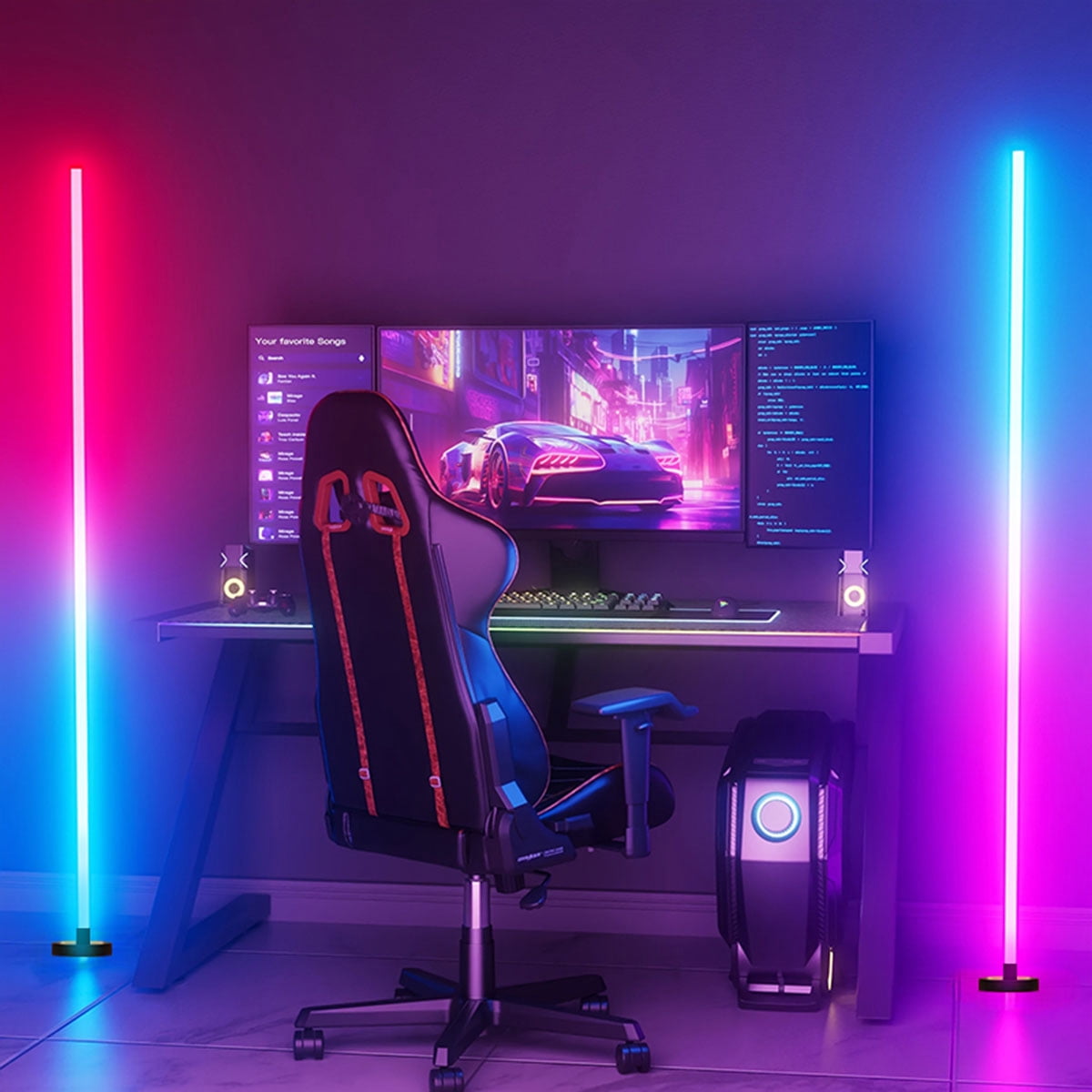 Cozylumi™ Corner Floor Lamp,Smart RGB LED Corner Lamp with Spotlight, 10 Million Colors