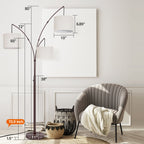 Cozylumi™ 3 Light Floor Lamp, 80" Mordern Standing Lamp with Linen Lamp Shade, Arc