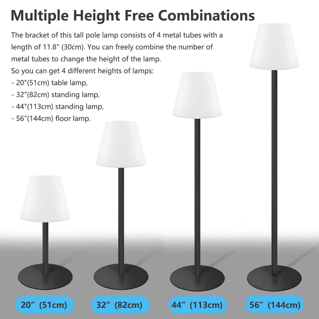 Cozylumi™ Postlucky 56" Solar LED Floor Lamp Dimmable with Remote Control, RGB Color