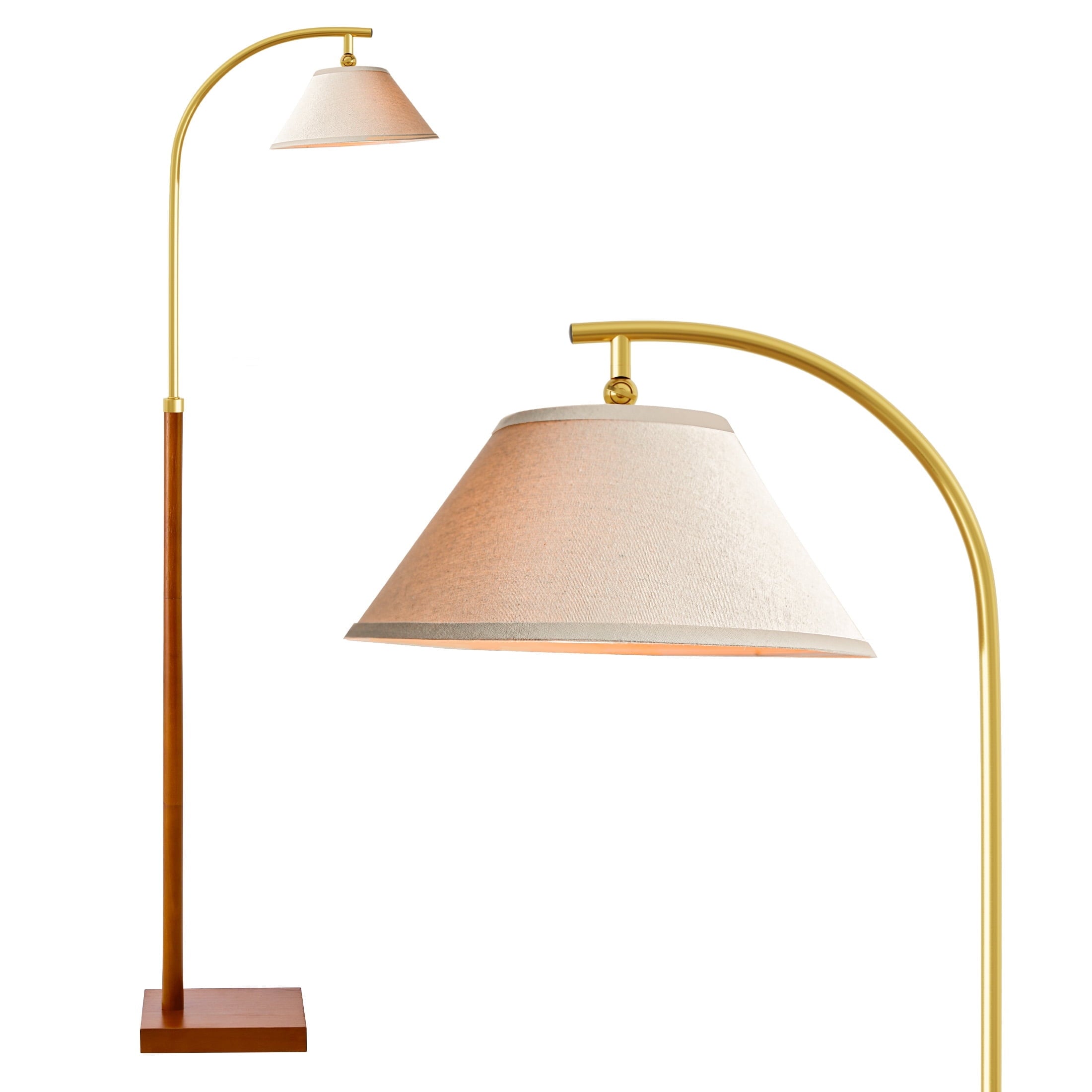 Cozylumi™ 63" Farmhouse Arc Floor Lamp for Living Room,Retro Mdf Metal Standing Lamp