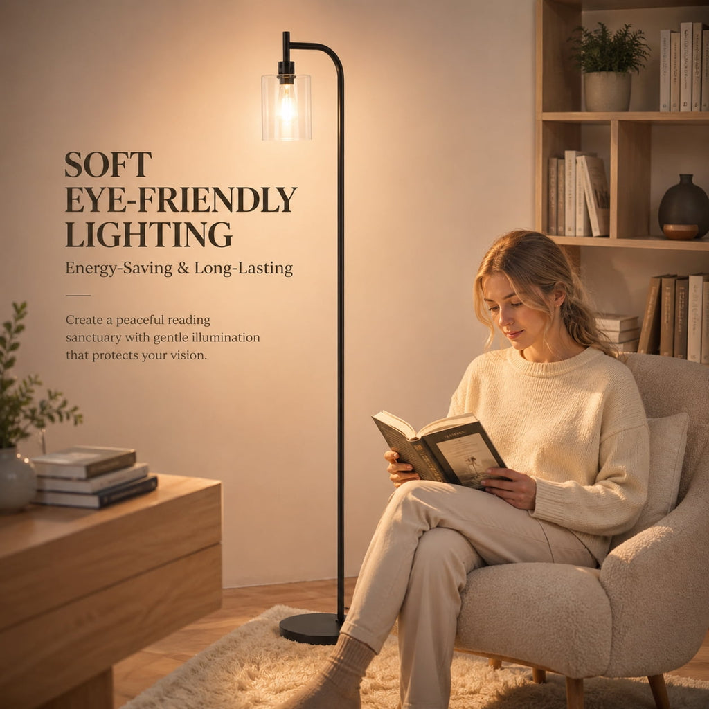 Cozylumi™ Coliware Arc Floor Lamp with Acrylic Lampshade, Modern Tall Standing Lamp
