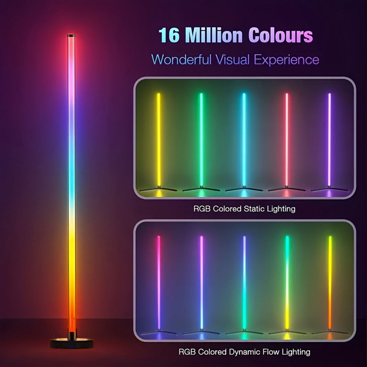 Cozylumi™ Corner Floor Lamp,Smart RGB LED Corner Lamp with Spotlight, 10 Million Colors