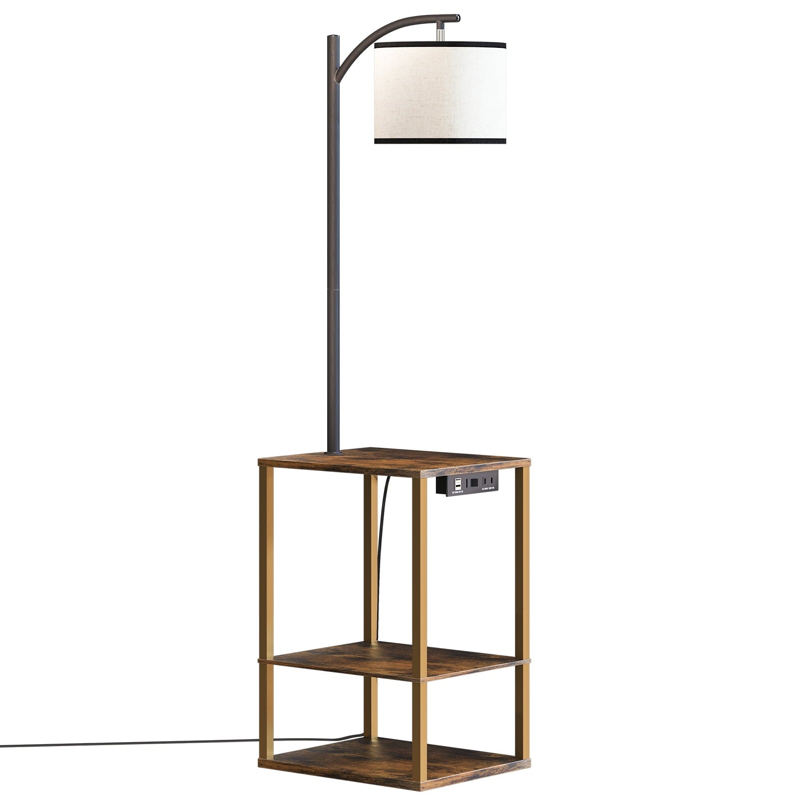 Cozylumi™ Floor Lamp with Table, Lamps for Living Room with USB Charging Station Port