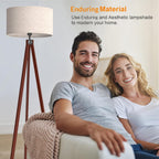 Cozylumi™ Wood Tripod Floor Lamp, Mid Century Standing Lamp, Modern Design Floor Light