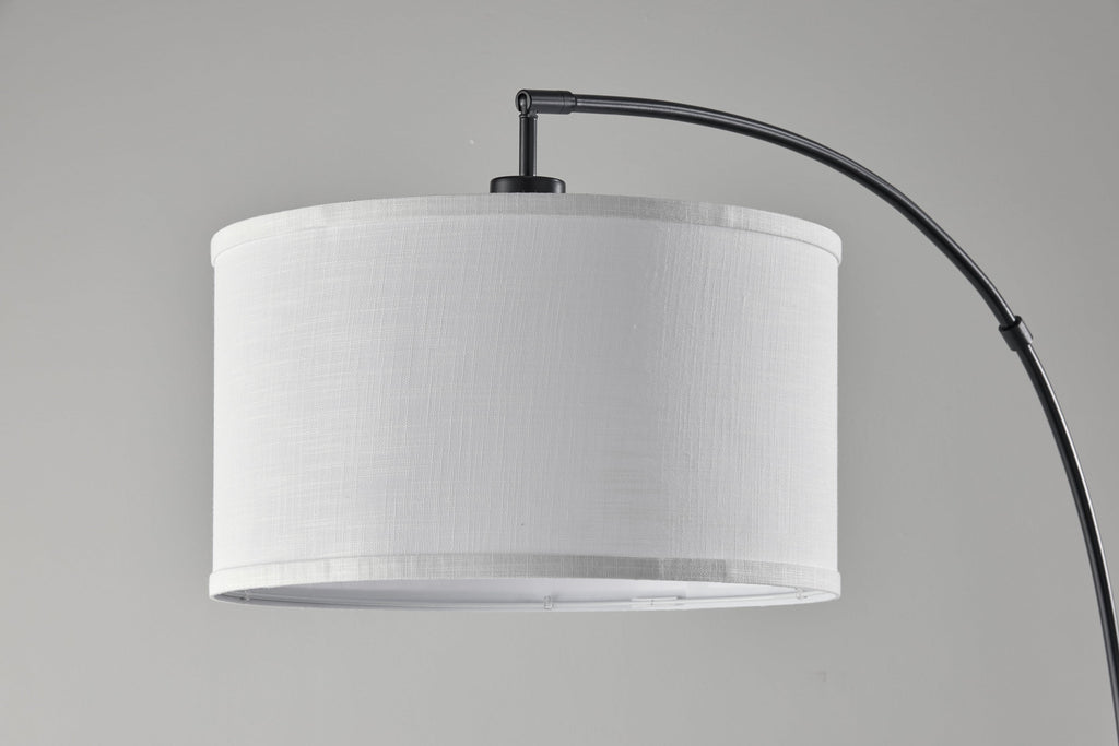 Cozylumi™ Michelle 71-Inch Metal Arc Floor Lamp with White Fabric Shade and 3-Way Switch