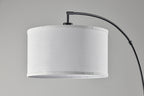 Cozylumi™ Michelle 71-Inch Metal Arc Floor Lamp with White Fabric Shade and 3-Way Switch