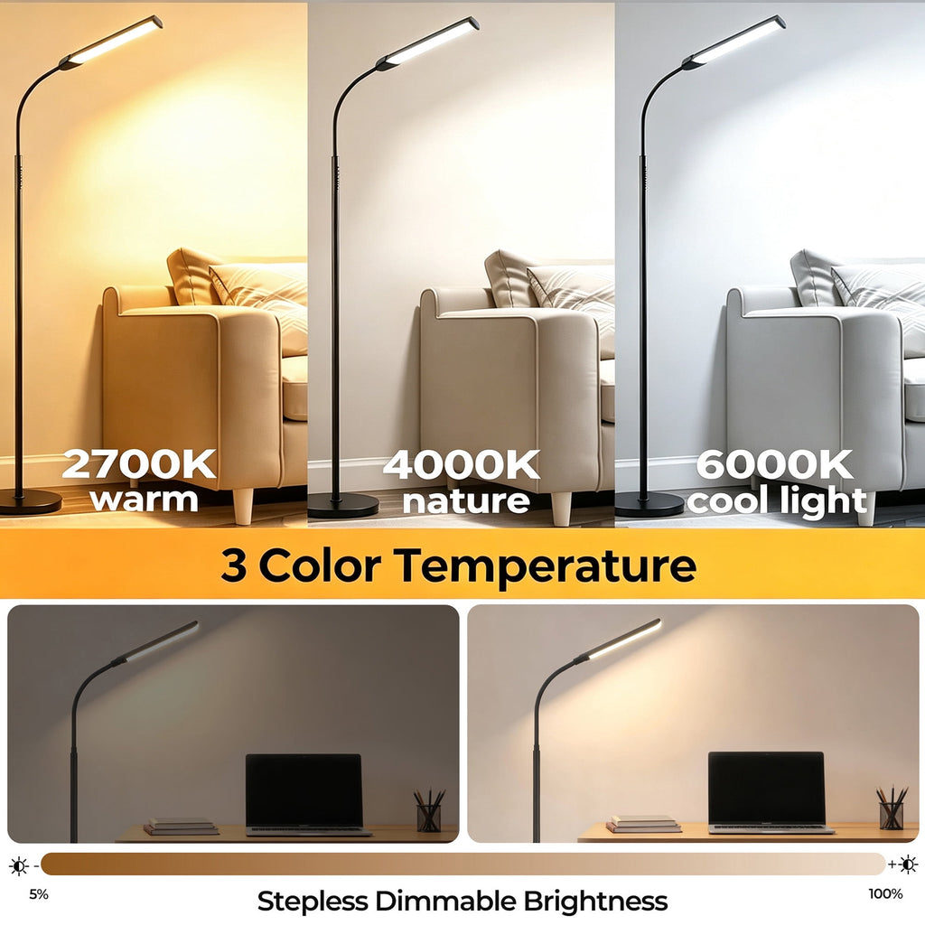 Cozylumi™ ACMETOP LED Floor Lamp for Living Room with Remote Control, Standing Lamp