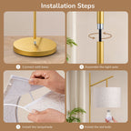 Cozylumi™ 64.7in Floor Lamps for Living Room, Metal Standing Lamp with Foot Switch for