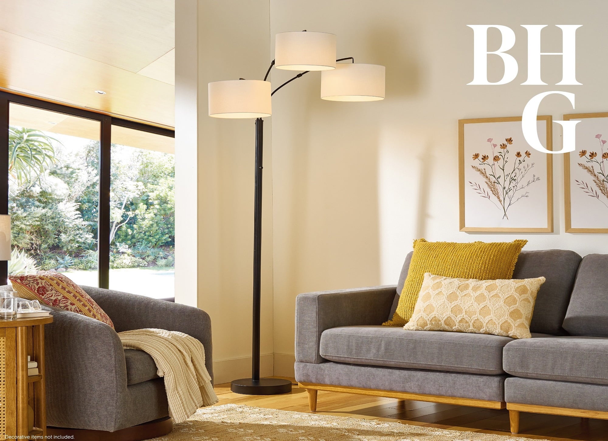 Cozylumi™ 82 in Matte Black 3-Light Arc Floor Lamp with Adjustable Shades