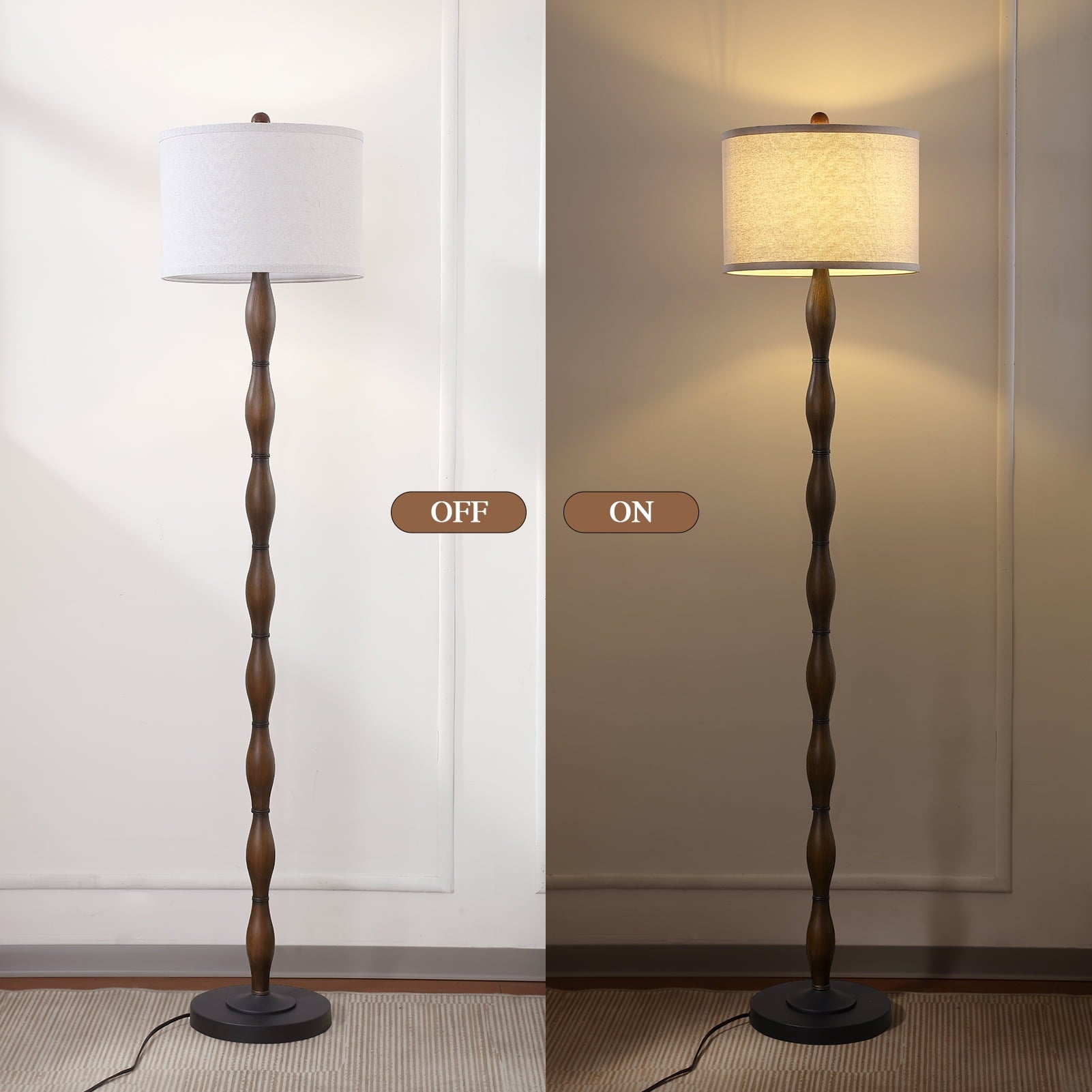 Cozylumi™ JUJUYUYOP 62" Farmhouse-Style Living room Floor Lamp with a Rotary Switch