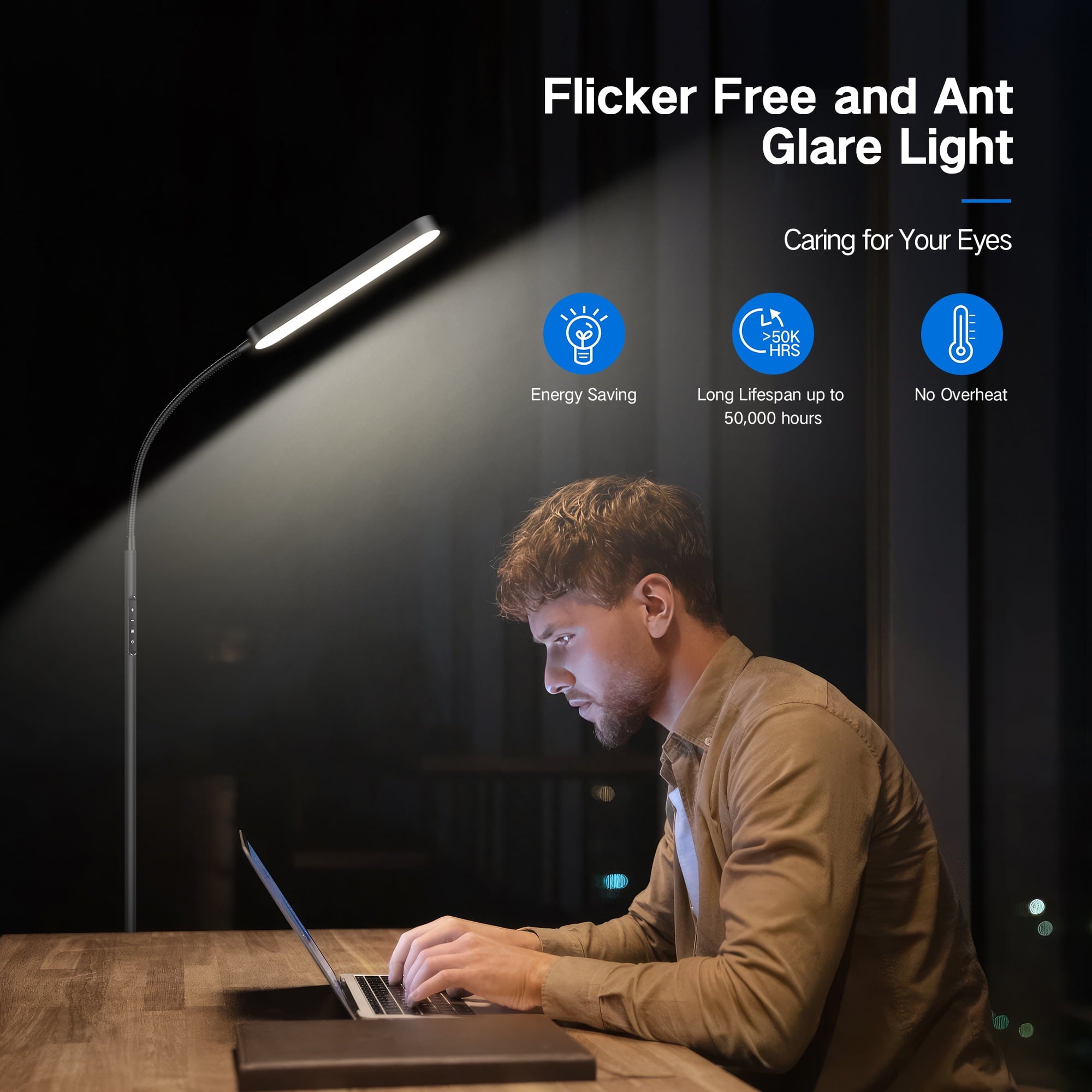 Cozylumi™ LED Floor Lamp for Living Room, Dimmable Reading Lamp with Remote and Touch