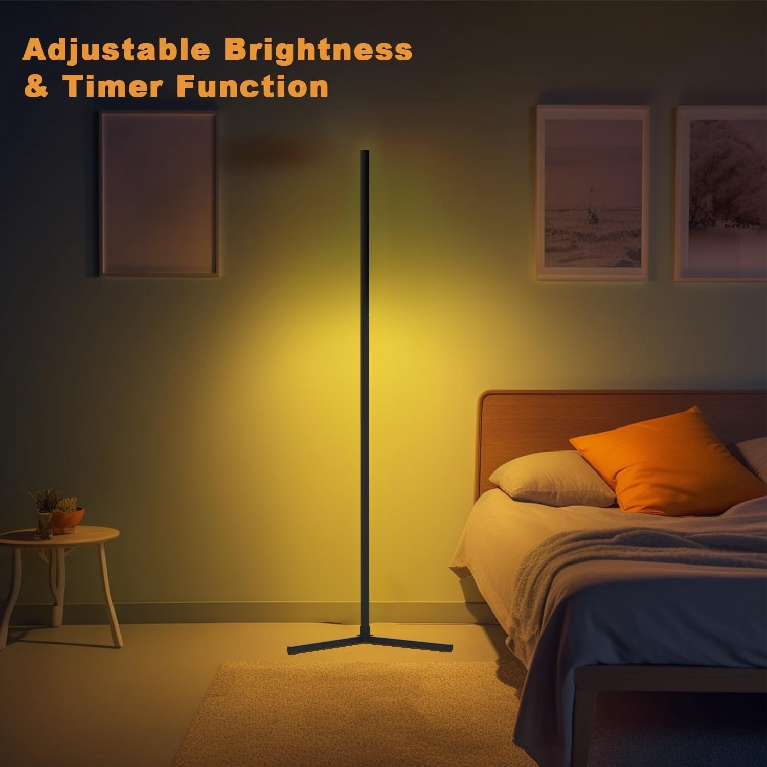 Cozylumi™ LED Corner Floor Lamp,Color Changing Living Room Mood Light,Remote & App