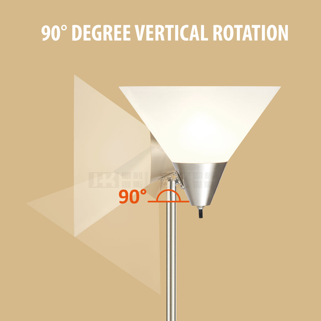 Cozylumi™ HonoDing 71-inch Adjustable Floor Lamp with Acrylic Shade & Satin Nickel Finish