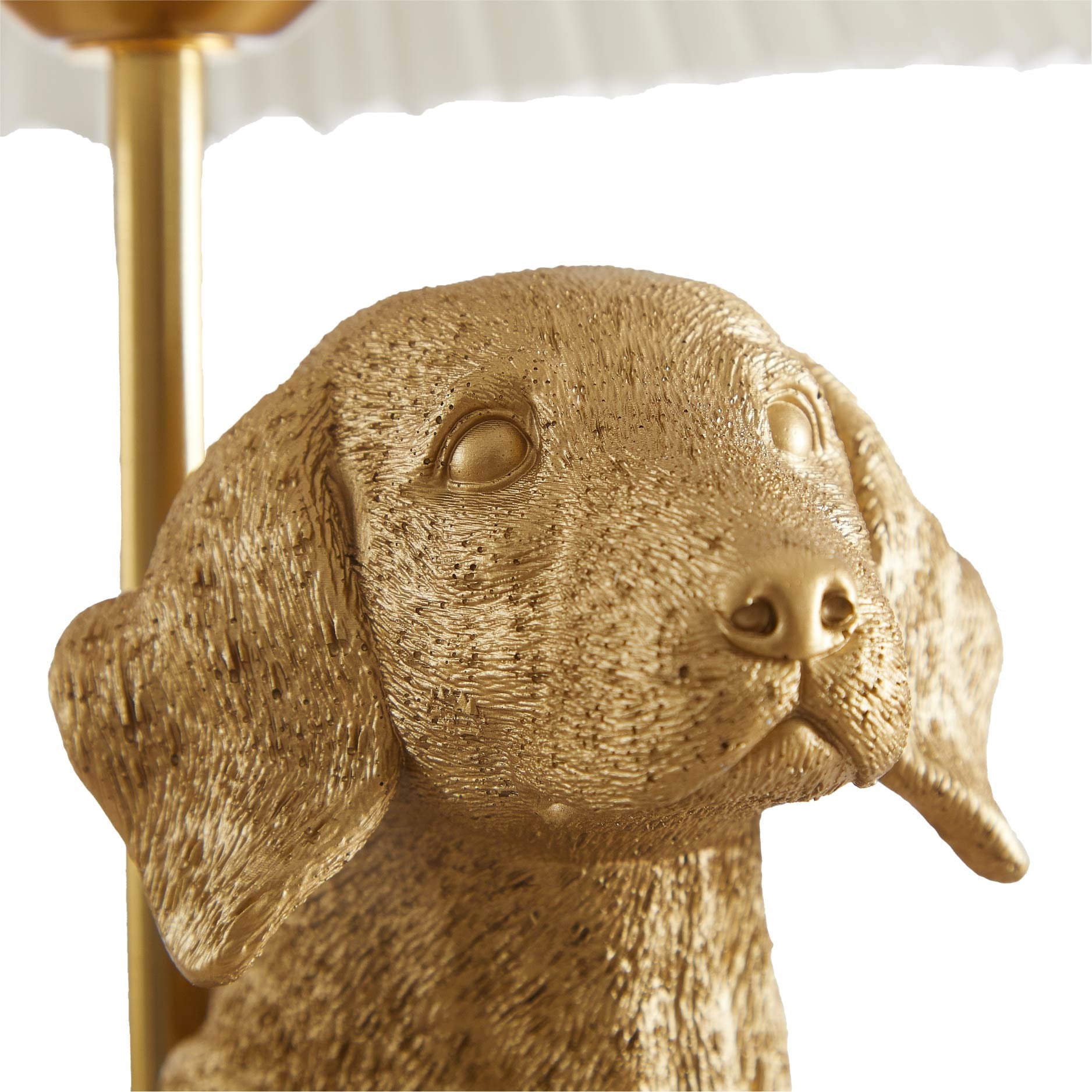 Cozylumi™ White Labrador Dog Brass Table Lamp
