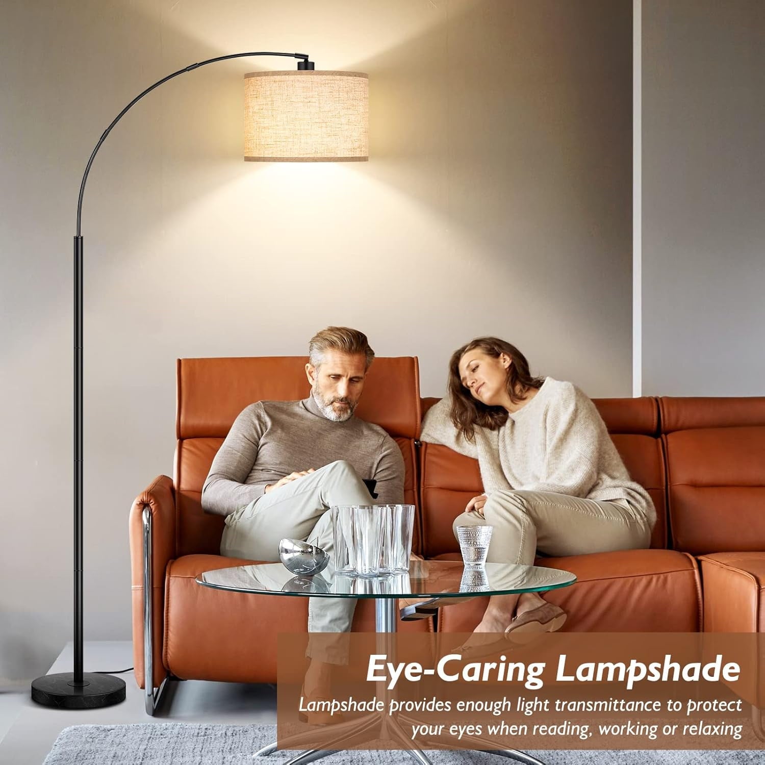 Cozylumi™ Nordic Hygge 79 Inch Arc Floor Lamps with Weighted Base