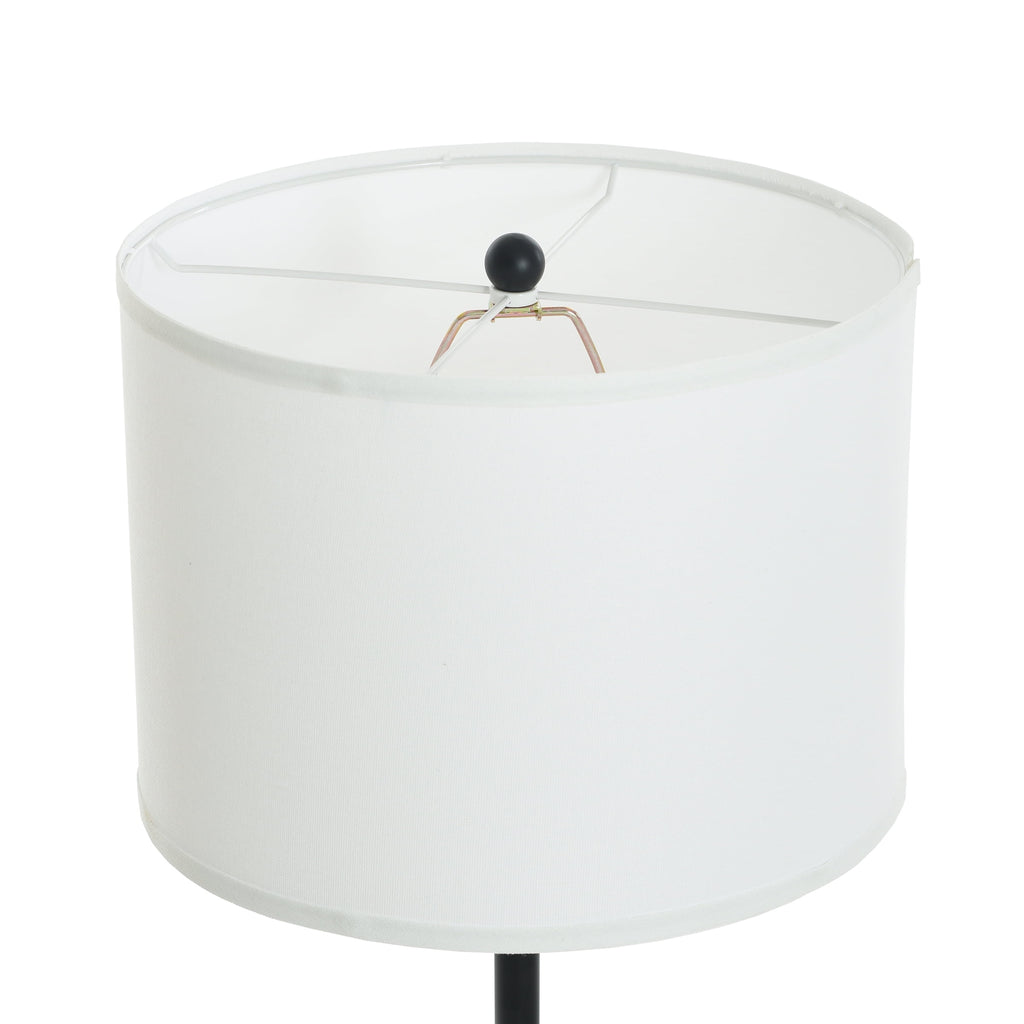 Cozylumi™ Glass End Table Floor Lamp with White Shade, Matte Black, 17"L x 17"W x 54"H
