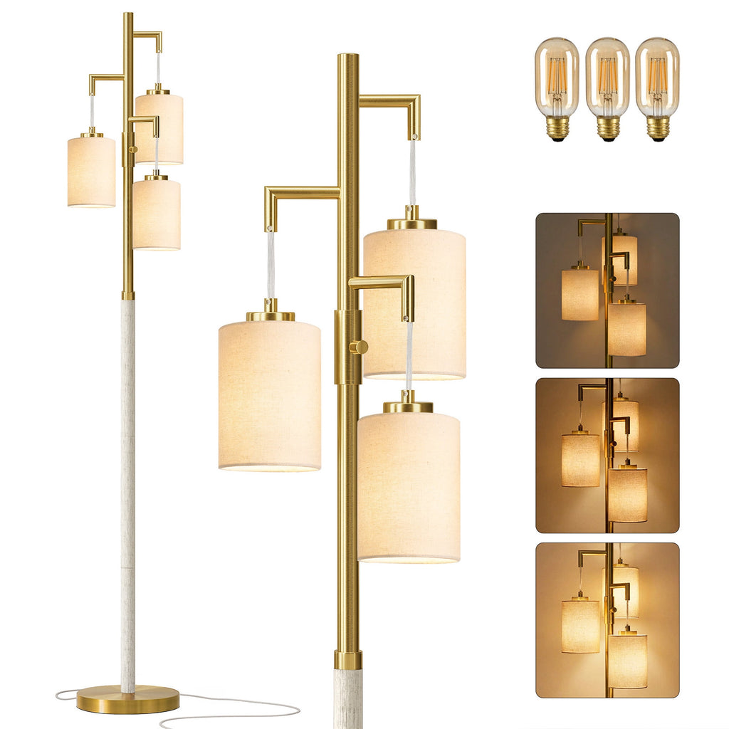 Cozylumi™ 70" Resin Metal Tall Floor Lamp for Living Room with Lamp Shade,Farmhouse