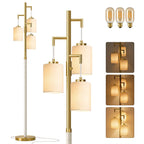 Cozylumi™ 70" Resin Metal Tall Floor Lamp for Living Room with Lamp Shade,Farmhouse
