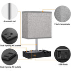 Cozylumi™ GVDV HOME Table Lamp for Bedroom with Fast USB A&C Charging Ports, Bedside