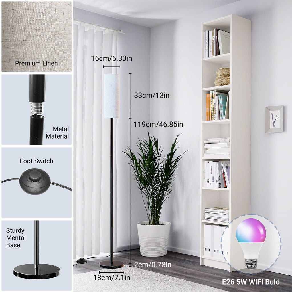 Cozylumi™ VOLIVO LED Floor Lamp, RGB Standing Lamps, Works with Alexa/Google Home