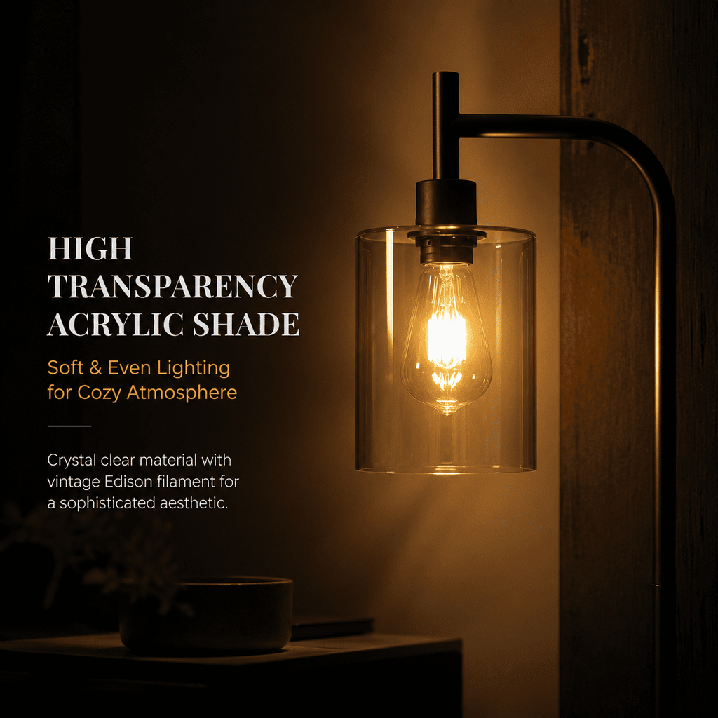 Cozylumi™ Coliware Arc Floor Lamp with Acrylic Lampshade, Modern Tall Standing Lamp