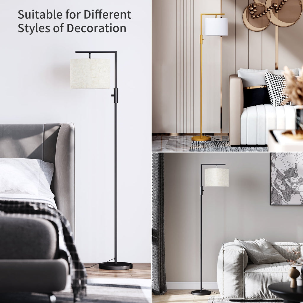 Cozylumi™ Iron Modern Standing Lamp, Gold Floor Lamp for Living Room, with Rotary