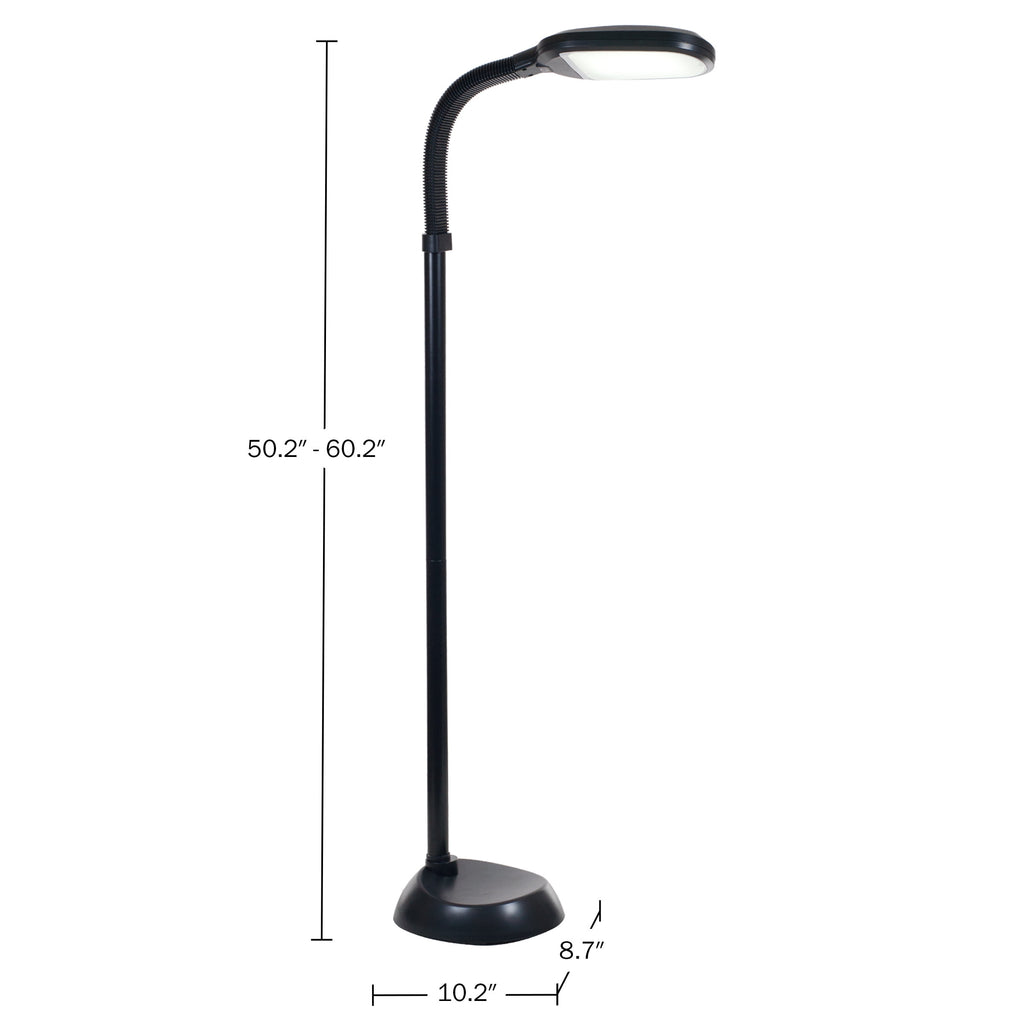 Cozylumi™ Natural Sunlight LED Floor Lamp with Bendable Neck 60 Inch Black