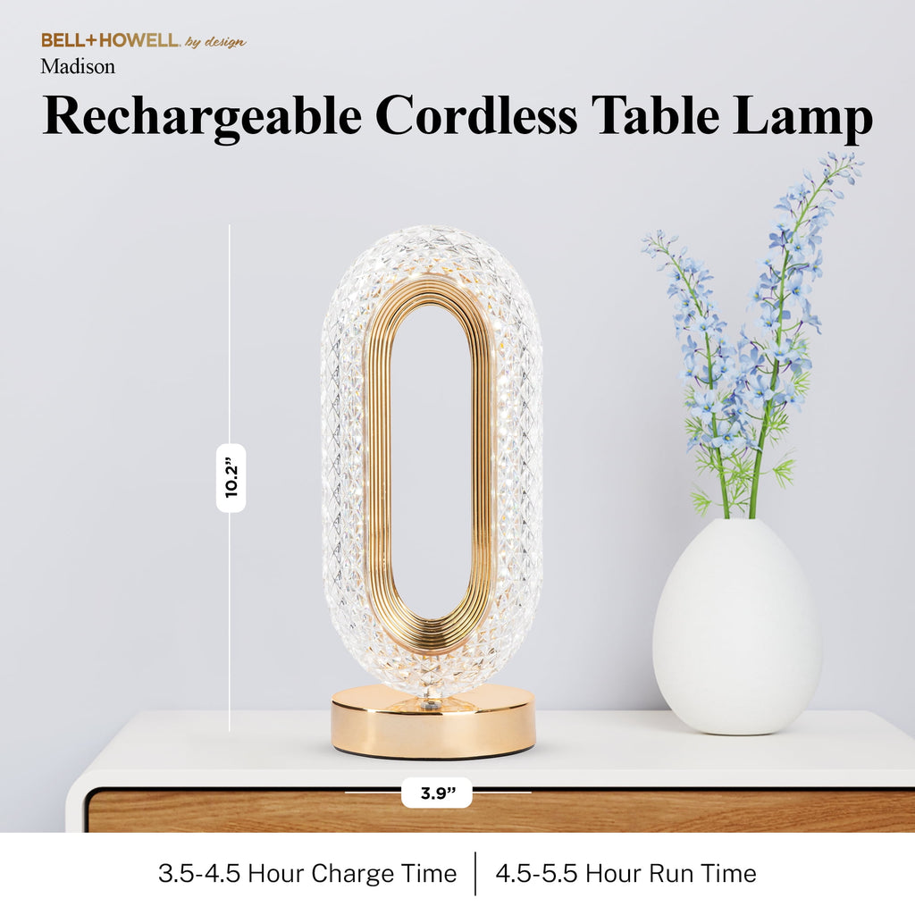 Cozylumi™ Madison Small Table Lamp, Touch Lamps for Bedroom, LED Rechargeable Lamp