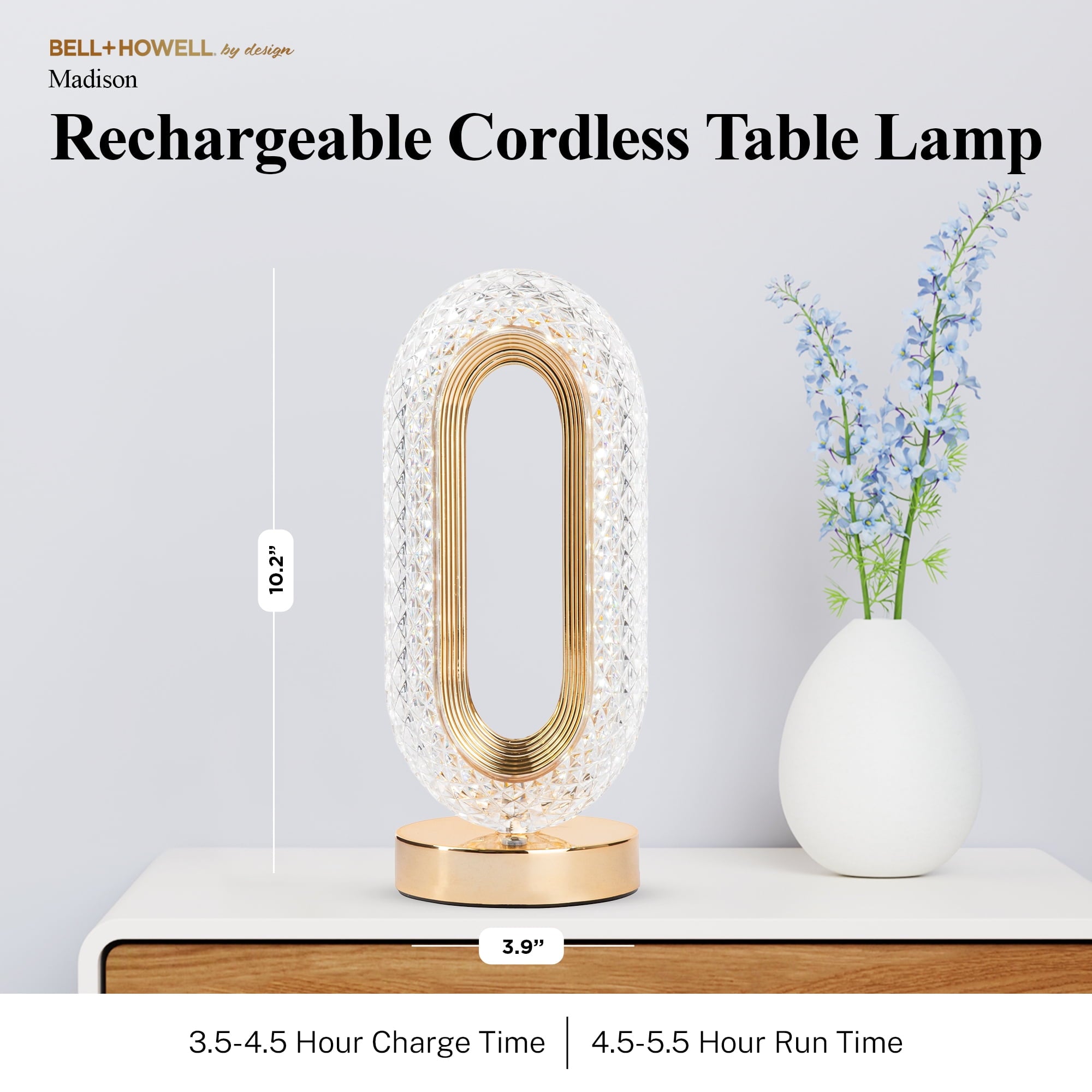 Cozylumi™ Madison Small Table Lamp, Touch Lamps for Bedroom, LED Rechargeable Lamp