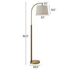 Cozylumi™ 62.5" Farmhouse Floor Lamp with Linen Shade, MDF and Metal, Foot Switch
