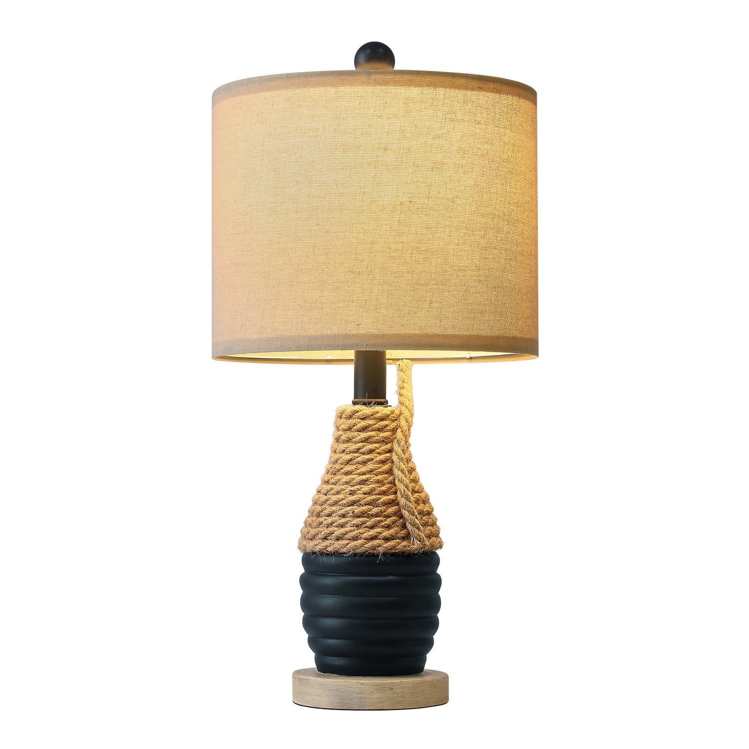 Cozylumi™ Farmhouse Table Lamp for Living Room Bedroom 20" Coastal Navy Blue