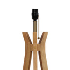Cozylumi™ 63 in Natural Wood Tripod Floor Lamp with Pleated Shade