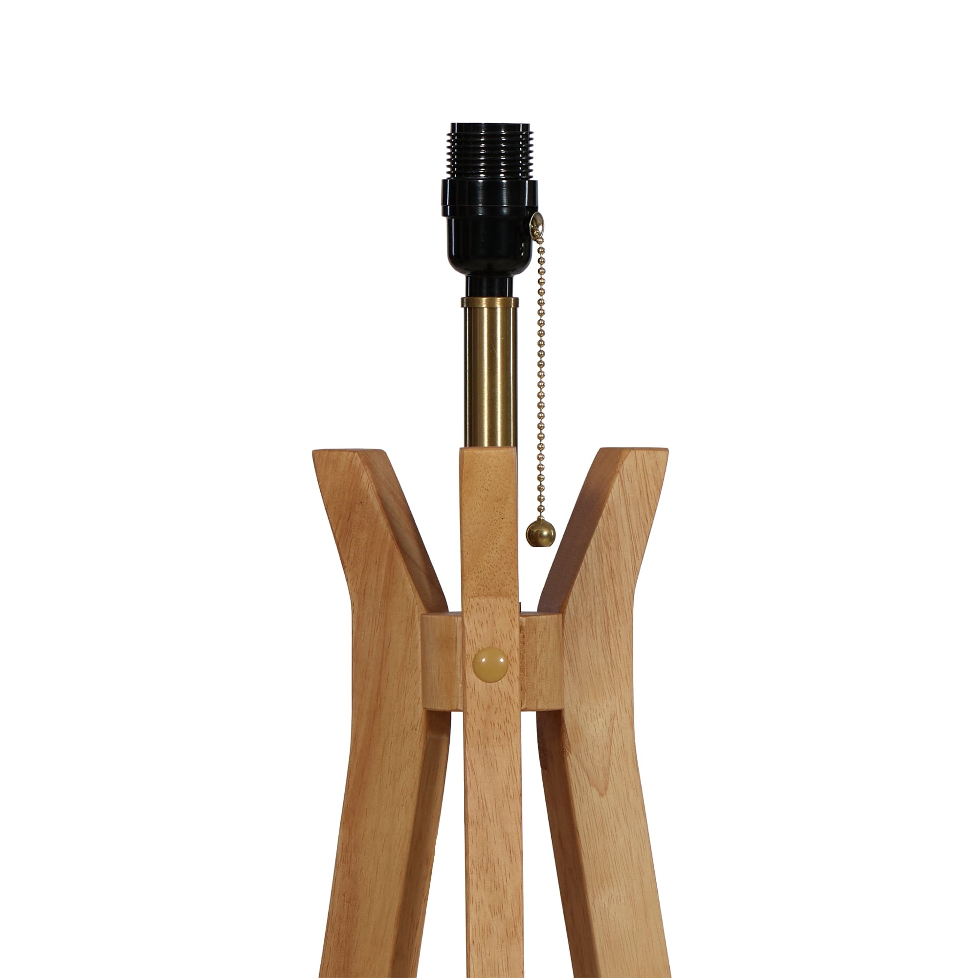 Cozylumi™ 63 in Natural Wood Tripod Floor Lamp with Pleated Shade