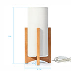 Cozylumi™ 14-Inch Natural Wood Uplight Table Lamp with Linen Shade