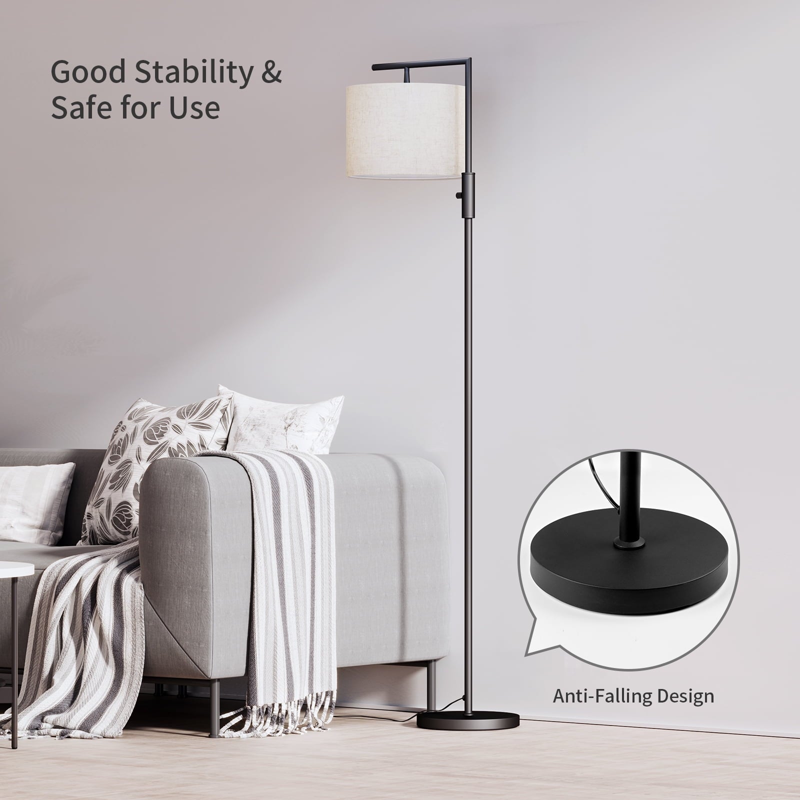 Cozylumi™ Iron Modern Standing Lamp, Gold Floor Lamp for Living Room, with Rotary
