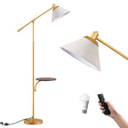 Cozylumi™ 68" Gold Floor Lamp with Table for Living Room, Height Adjustable, 5 Color