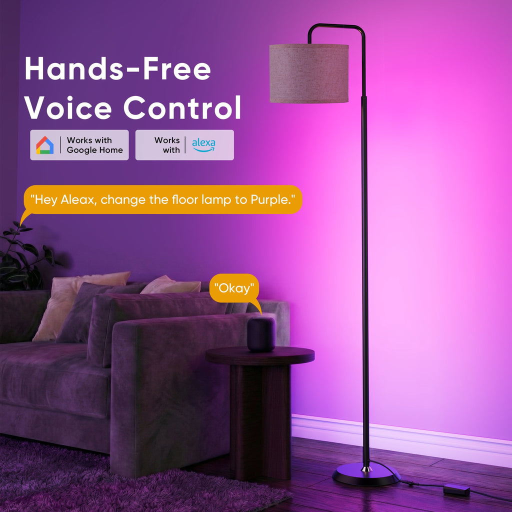 Cozylumi™ 69in Smart LED Floor Lamp with APP Control & RGB Colors Dimmable Standing