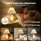 Cozylumi™ GVDV HOME 17.5" Table Lamp with USB A&C Ports and Night Light, Touch Control