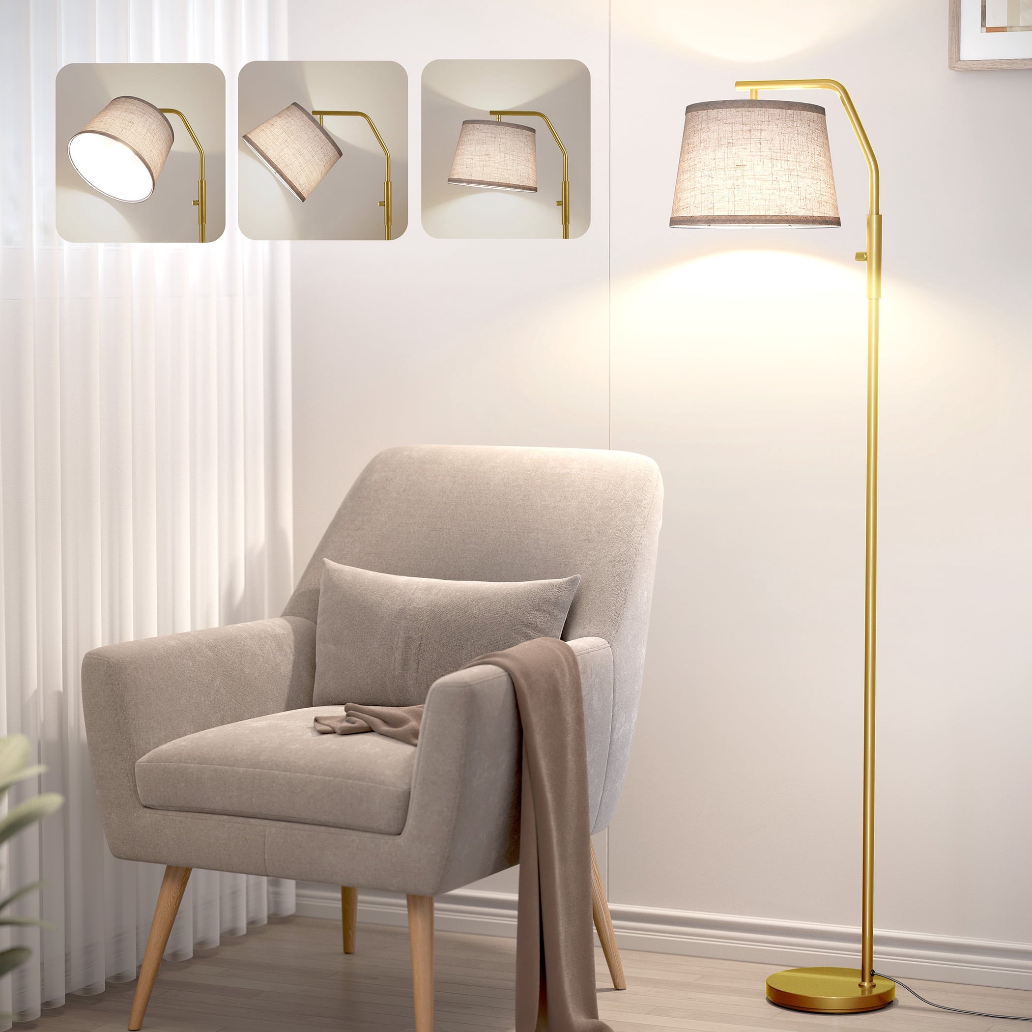 Cozylumi™ Floor Lamp for Living Room, 9W Bulb Included, Lamp for Bedroom with Adjust