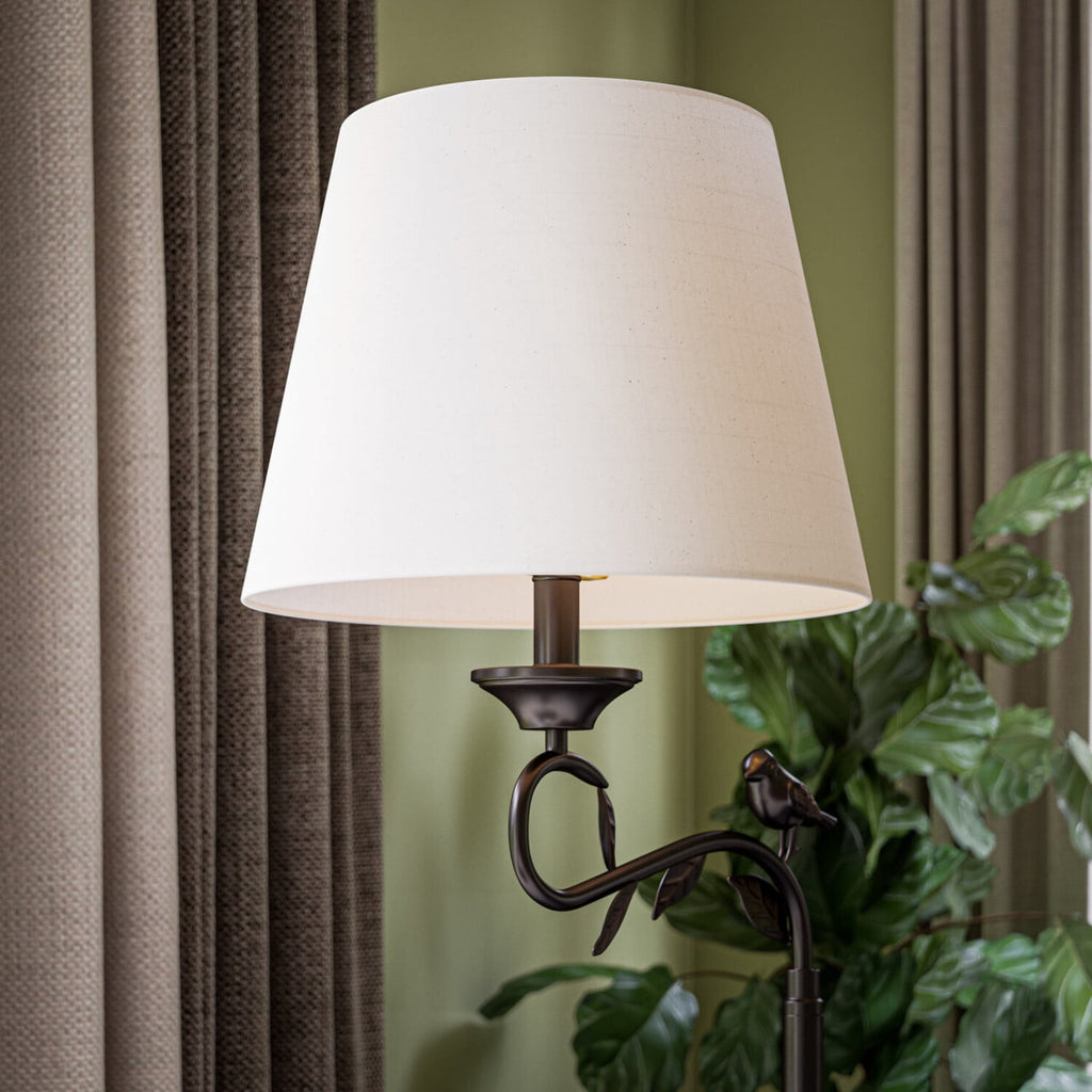 Cozylumi™ Birdsong 60'' Dimmable Floor Lamp with Oatmeal Fabric Empire Shade